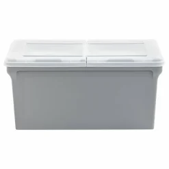 Iris® Gray Split-Lid Letter Size File Box, 4 Pack