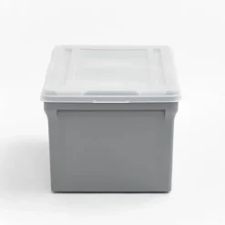 Iris® Gray Split-Lid Letter Size File Box, 4 Pack