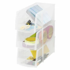 IRIS Large Clear Plastic Stacking Bin