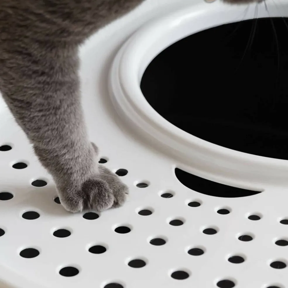 Iris® Large Top Entry Cat Litter Box with Scoop, Black