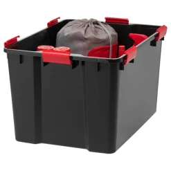 IRIS 4 Pack 74 Quart WeatherPro™ Plastic Storage Bin Tote Organizing Container with Durable Lid and Seal and Secure Latching Buckles