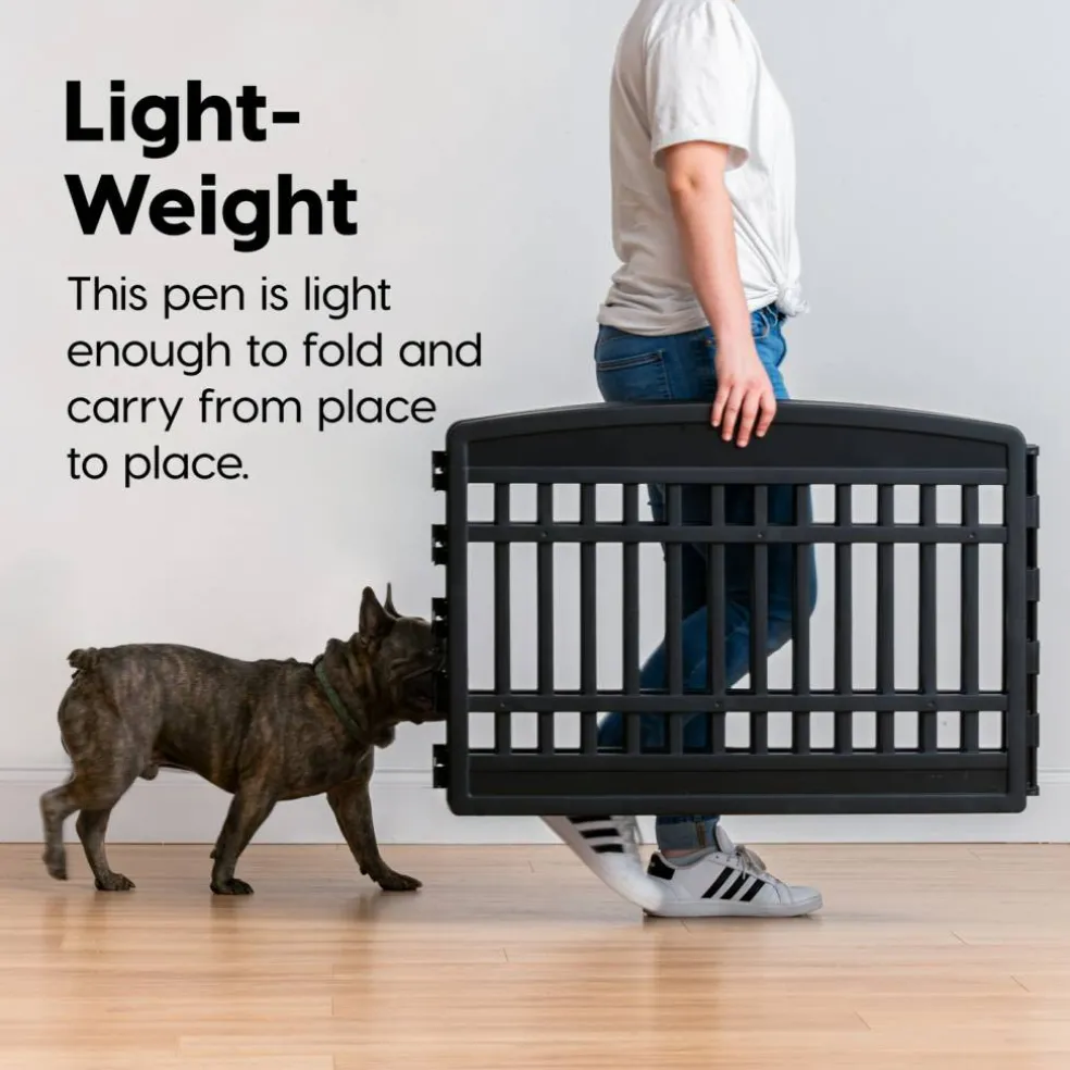 IRIS 4-8Panel 24/34"H Plastic Pet Playpen without Door