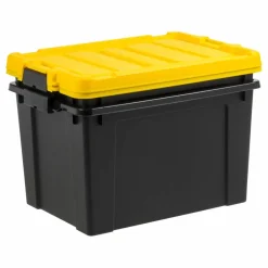 IRIS® 78.5qt. Black Store-It-All Utility Totes with Yellow Buckle Lids, 2ct.