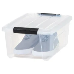 IRIS® 13.5qt. Buckled Clear Boxes with Clear Buckle Lids, 6ct.
