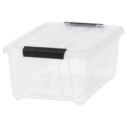 IRIS® 13.5qt. Buckled Clear Boxes with Clear Buckle Lids, 6ct.