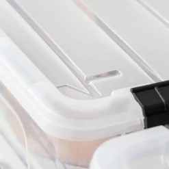 IRIS® 13.5qt. Buckled Clear Boxes with Clear Buckle Lids, 6ct.