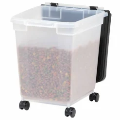IRIS 32.5qt. Clear/Black Pet Food Container with Sealed Top