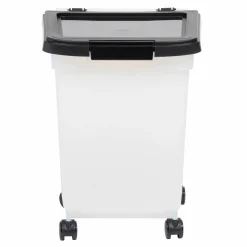 IRIS 32.5qt. Clear/Black Pet Food Container with Sealed Top