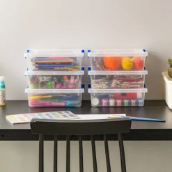 Iris® 2.4 qt. Clear Latching Storage Totes, Set of 6