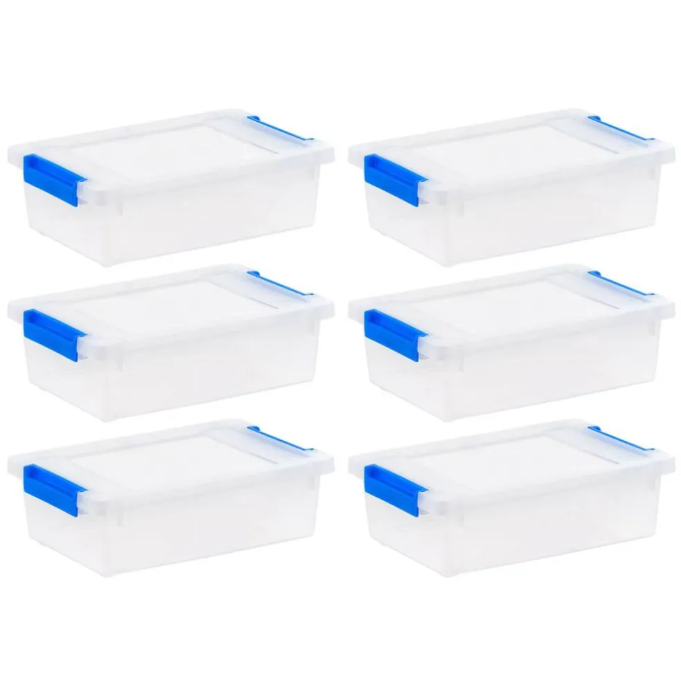 Iris® 2.4 qt. Clear Latching Storage Totes, Set of 6