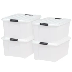 IRIS® 45qt. Clear Latching Storage Boxes, 4ct.
