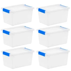 IrisĀ® 4.3 qt. Clear Latching Storage Totes, 6 Ct.