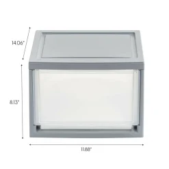 Iris® 13qt. Gray Stackable Drawer, 4 Pack