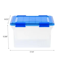 IRIS 32qt. Stackable Plastic Legal File Storage Box for Letter