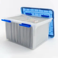 IRIS 32qt. Stackable Plastic Legal File Storage Box for Letter