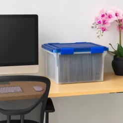 IRIS 32qt. Stackable Plastic Legal File Storage Box for Letter