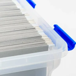 IRIS 32qt. Stackable Plastic Legal File Storage Box for Letter