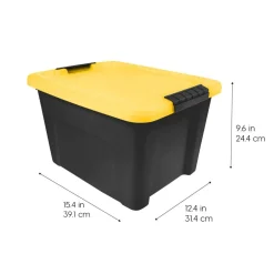Iris® 20 Qt. Yellow, Plastic Storage Bins, 6 Ct