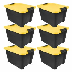Iris® 20 Qt. Yellow, Plastic Storage Bins, 6 Ct