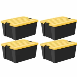 Iris® 45 Qt. Yellow, Plastic Storage Bins,  4 Ct
