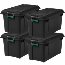IRIS® Remington® 82qt. Black Store-It-All Utility Totes with Buckle Lids, 4ct.