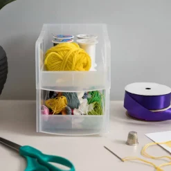 IRIS Small Clear Plastic Stacking Bin