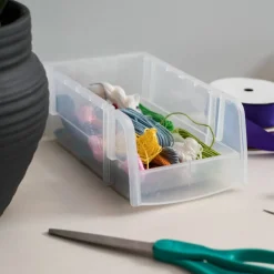 IRIS Small Clear Plastic Stacking Bin