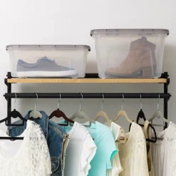 IRIS® Stack & Pull™ Clear Storage Box with Gray Lid
