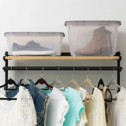 IRIS® Stack & Pull™ Clear Storage Box with Gray Lid