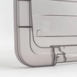 IRIS® Stack & Pull™ Clear Storage Box with Gray Lid