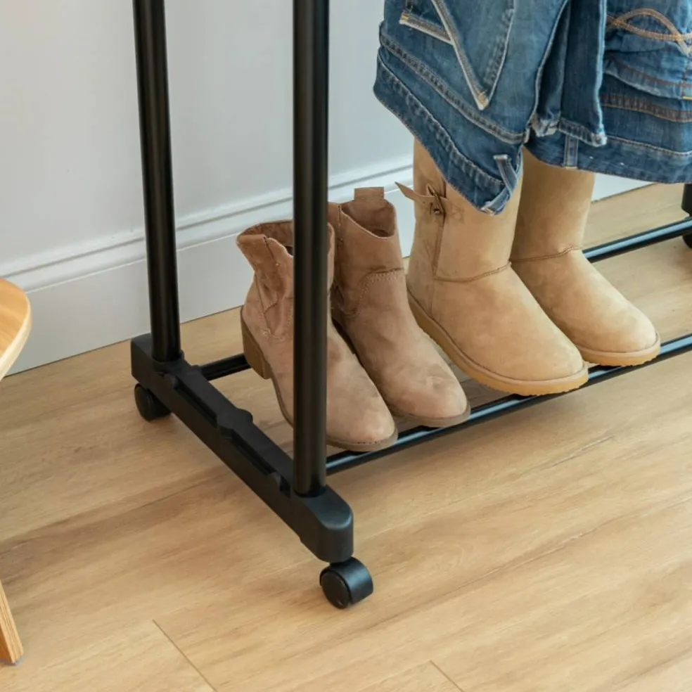 IRIS USA Adjustable Metal Clothes Rack, Garment Rack with wheel