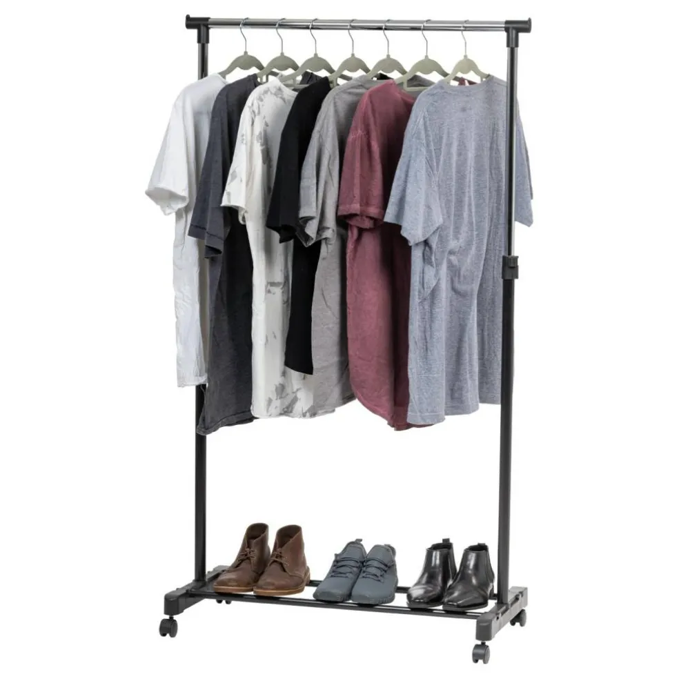 IRIS USA Adjustable Metal Clothes Rack, Garment Rack with wheel