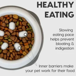 IRIS USA 2Cup/4Cup Slow Feeder Dog Bowl for Pets