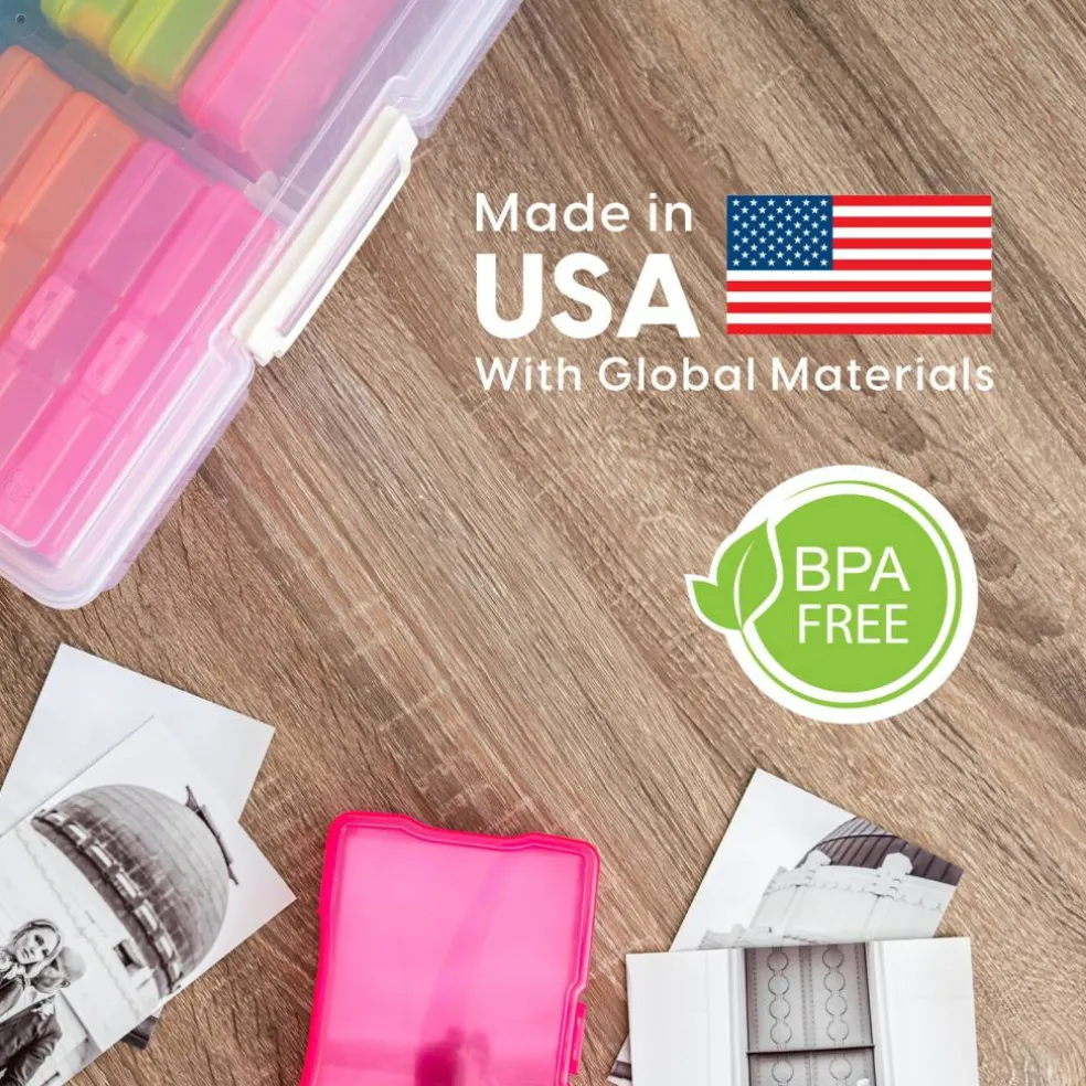 IRIS USA Extra Large 4" x 6" Photo and Embellishment Craft Keeper with 16 Cases