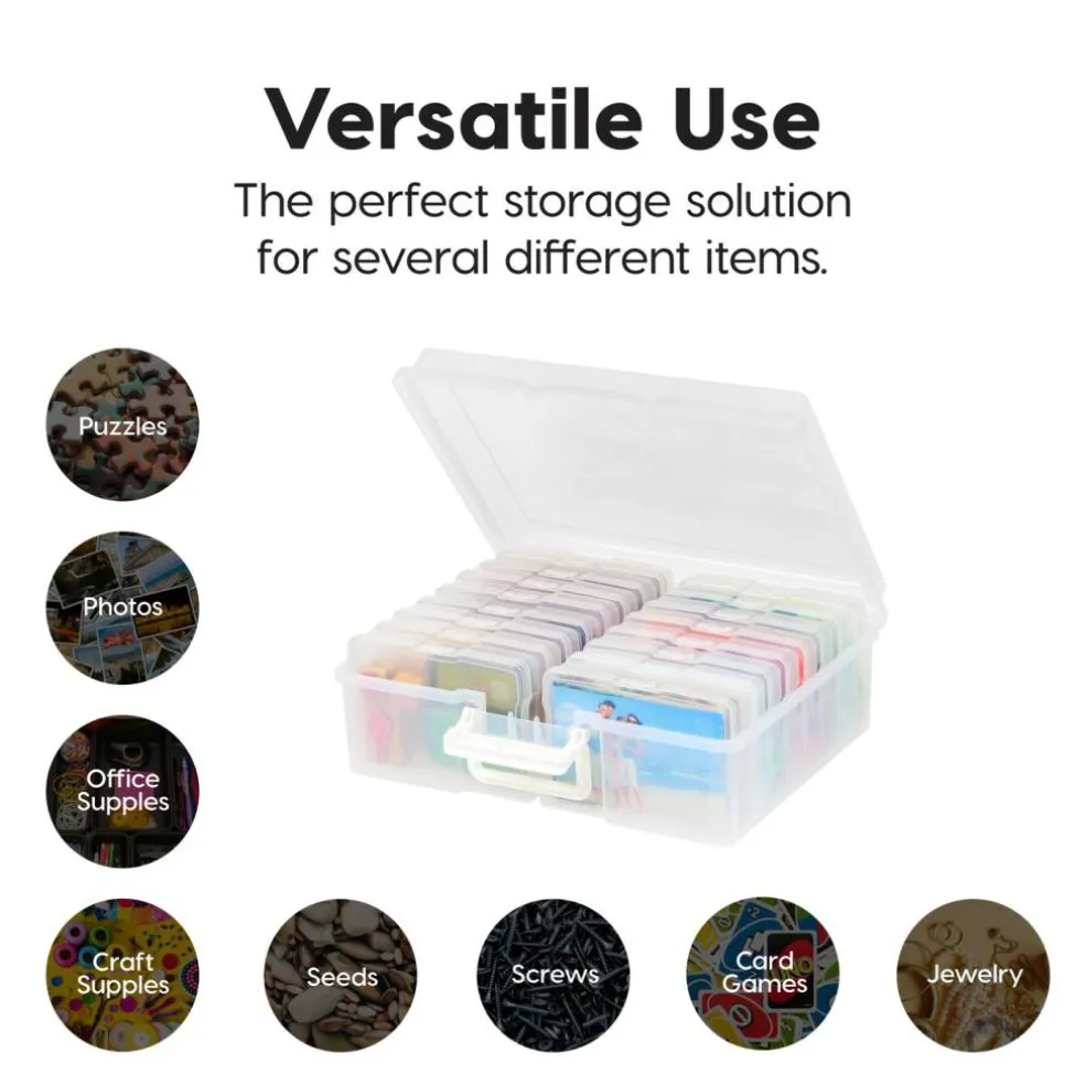 IRIS USA Extra Large 4" x 6" Photo and Embellishment Craft Keeper with 16 Cases