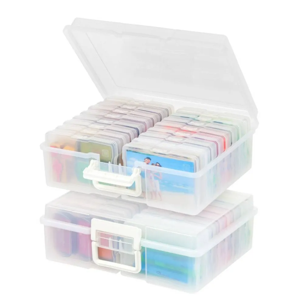 IRIS USA Extra Large 4" x 6" Photo and Embellishment Craft Keeper with 16 Cases