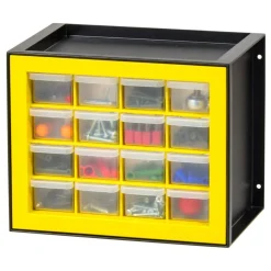 IRIS USA Hardware and Craft Parts Cabinet, 5 Sizes, Black/Yellow