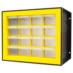 IRIS USA Hardware and Craft Parts Cabinet, 5 Sizes, Black/Yellow