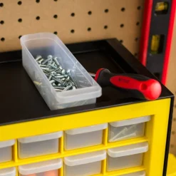 IRIS USA Hardware and Craft Parts Cabinet, 5 Sizes, Black/Yellow