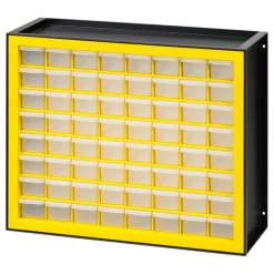IRIS USA Hardware and Craft Parts Cabinet, 5 Sizes, Black/Yellow