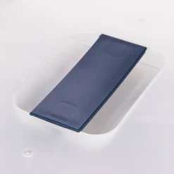 IRIS USA Large Enclosed Hooded Litter Box with Front Door and Scoop, Navy