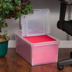 IRIS USA Letter Legal Size Plastic File Box, Home Organizing Storage Container