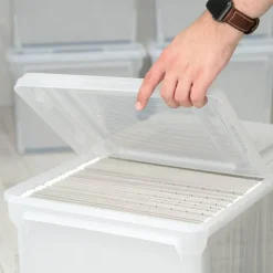IRIS USA Letter Legal Size Plastic File Box, Home Organizing Storage Container