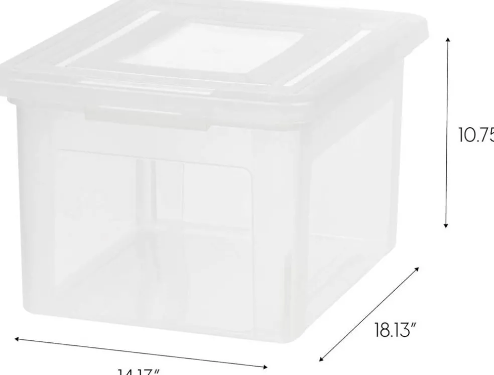 IRIS USA 4 Pack Letter/Legal Size File Box, File Folders, File Organizer
