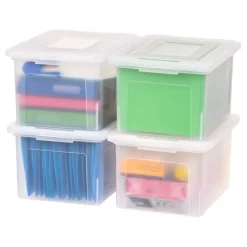 IRIS USA 4 Pack Letter/Legal Size File Box, File Folders, File Organizer