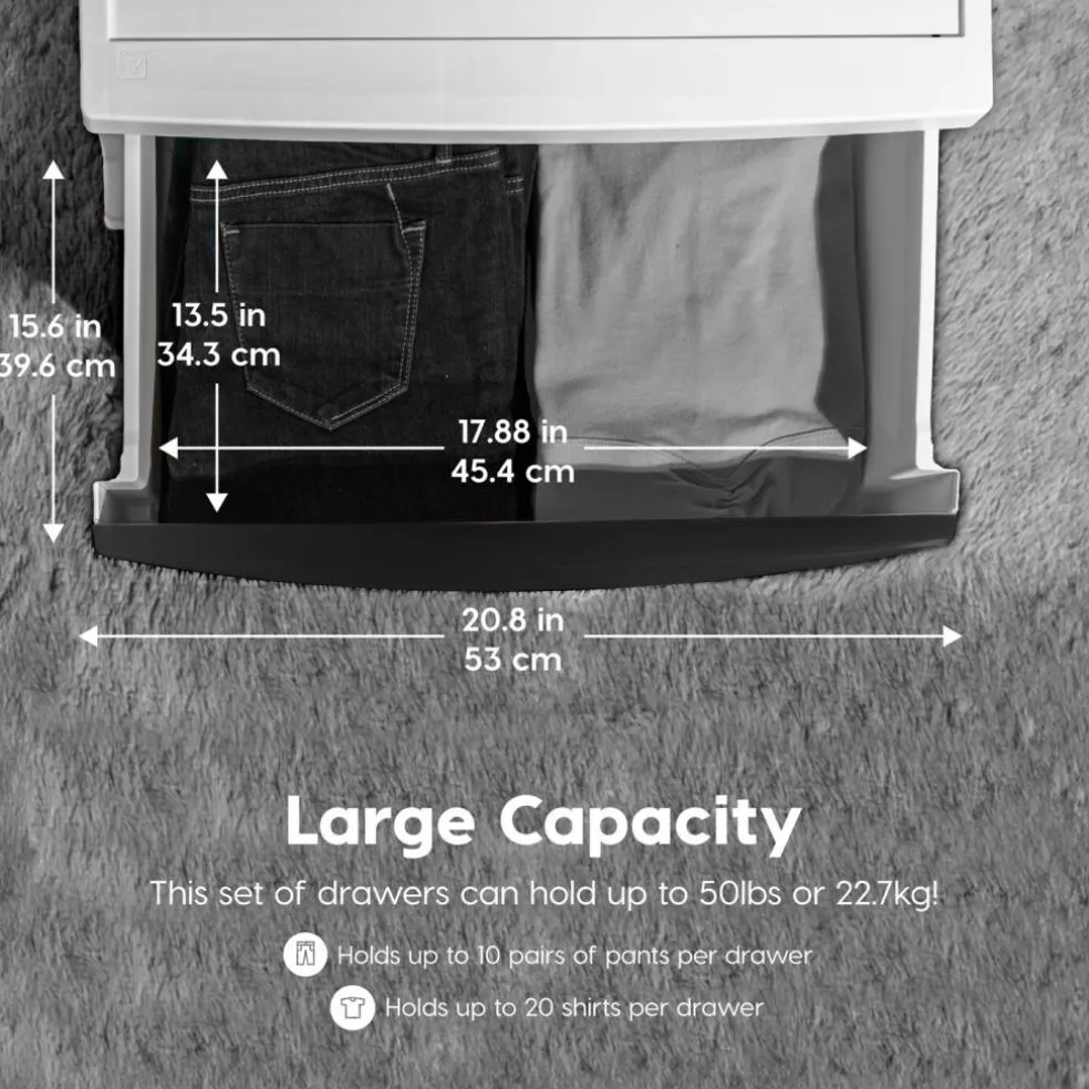 IRIS USA Plastic 4 Drawer Storage Cart, Organizer Unit for Bedroom, Closet, Kitchen, Bathroom, Laundry Room, Dorm