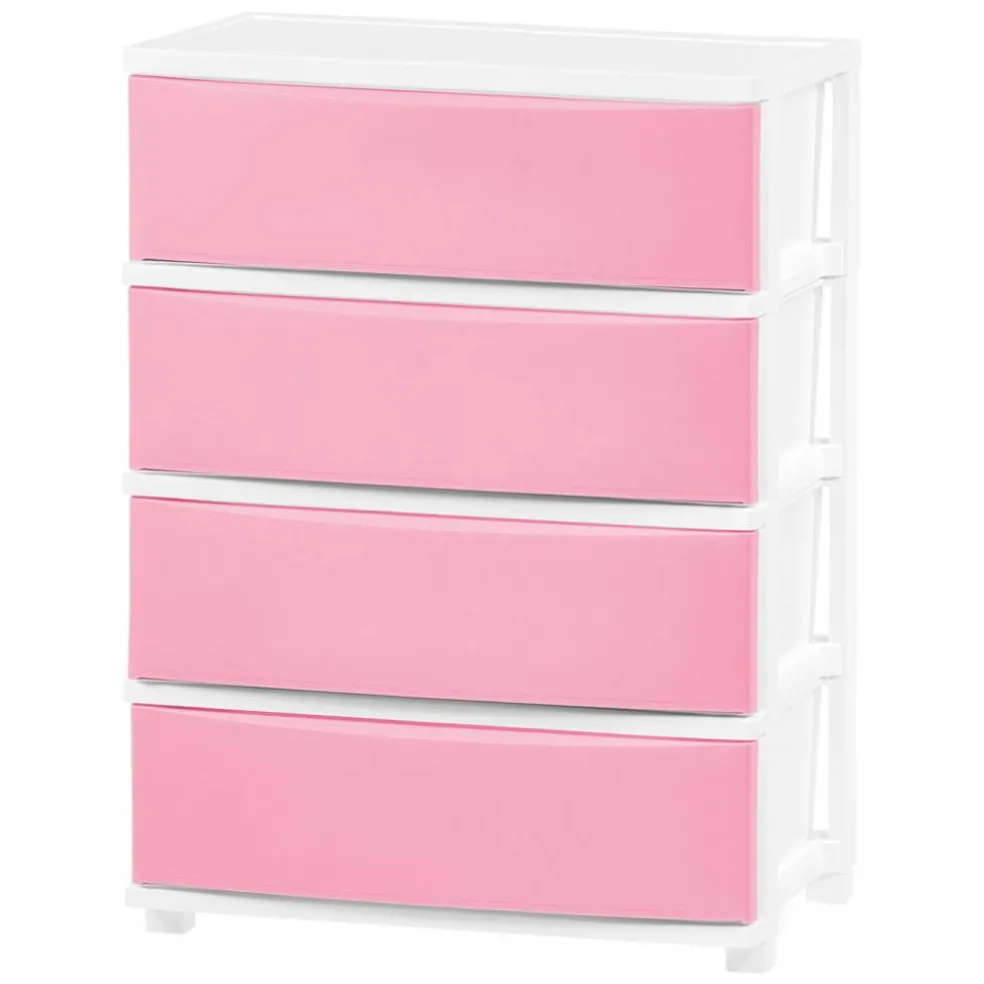 IRIS USA Plastic 4 Drawer Storage Cart, Organizer Unit for Bedroom, Closet, Kitchen, Bathroom, Laundry Room, Dorm