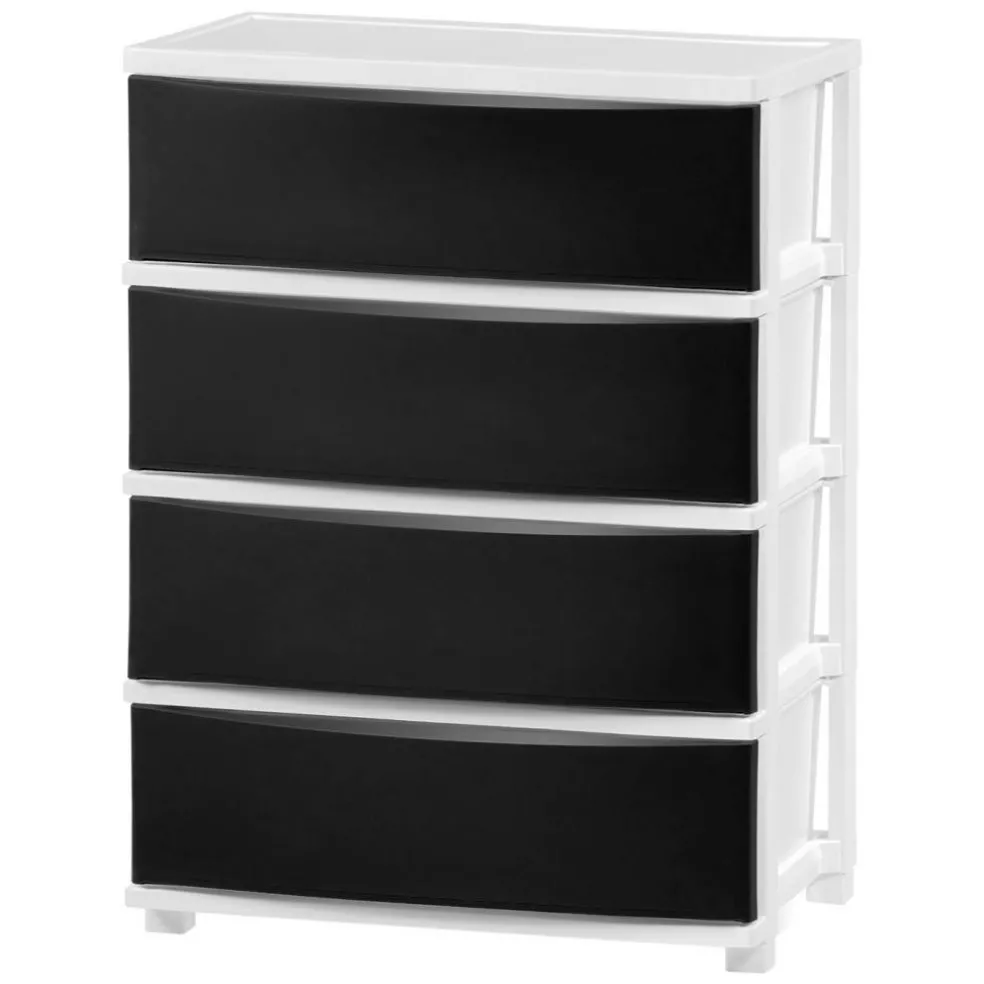 IRIS USA Plastic 4 Drawer Storage Cart, Organizer Unit for Bedroom, Closet, Kitchen, Bathroom, Laundry Room, Dorm