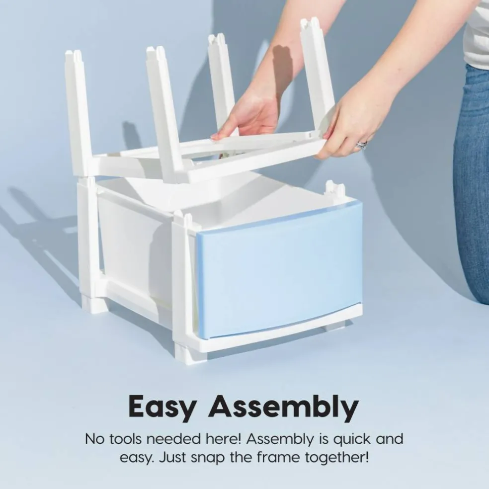 IRIS USA Plastic 4 Drawer Storage Cart, Organizer Unit for Bedroom, Closet, Kitchen, Bathroom, Laundry Room, Dorm