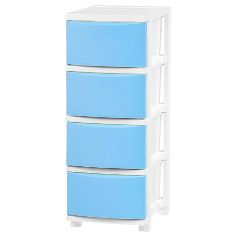 IRIS USA Plastic 4 Drawer Storage Cart, Organizer Unit for Bedroom, Closet, Kitchen, Bathroom, Laundry Room, Dorm